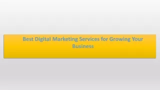 Best Digital Marketing Services for Growing Your Business