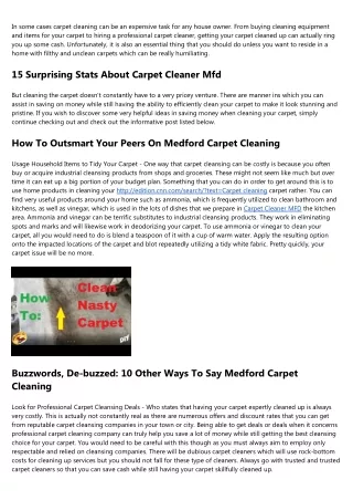 12 Do's and Don'ts for a Successful Carpet Cleaner MFD