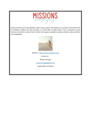 Custom Missionary Prayer Card | Missionsdesigns.com