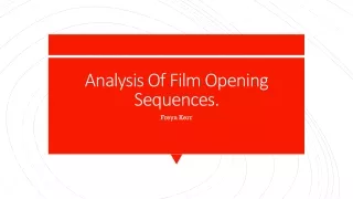 Analysis Of Film Opening Sequences