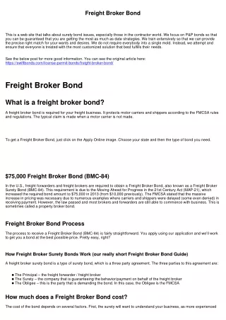 freight broker bond