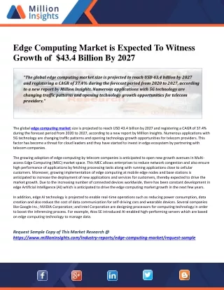 edge computing market is expected to witness