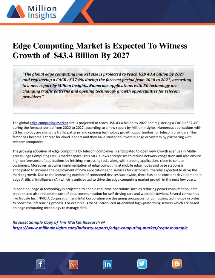 edge computing market is expected to witness