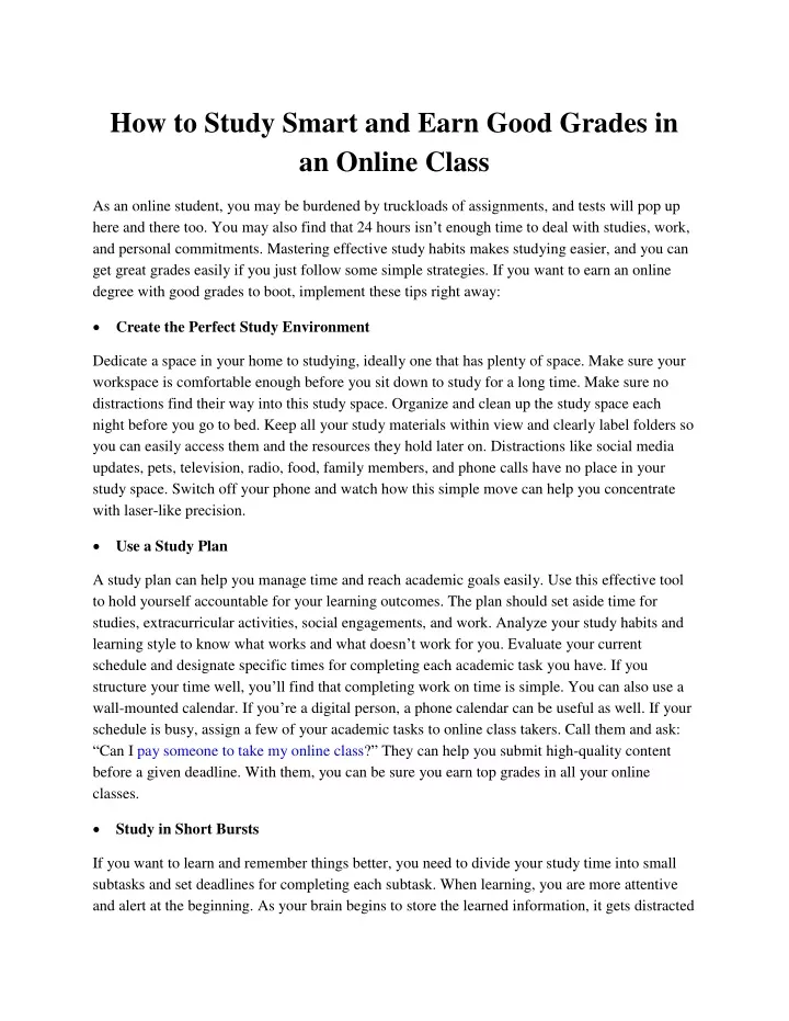 how to study smart and earn good grades