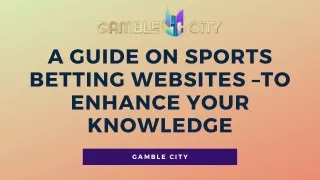 A Guide on Sports Betting Websites to Enhance Your Knowledge - Gamble City