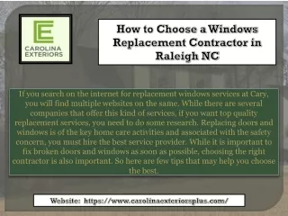 How to Choose a Windows Replacement Contractor in Raleigh NC