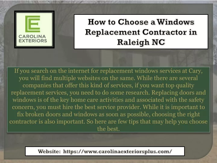 how to choose a windows replacement contractor