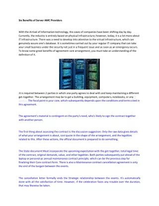 six benefits of server amc providers with