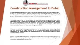 construction management in dubai