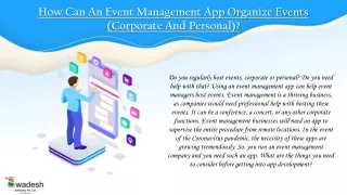 how can an event management app organize events