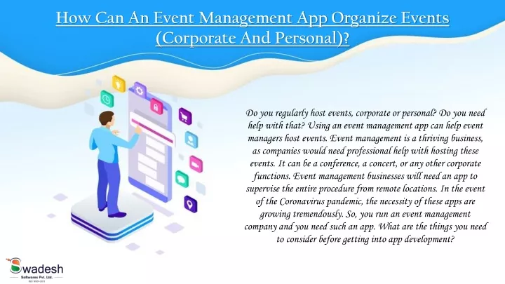 how can an event management app organize events