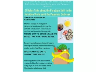 EJ Dalius Talks about the Paradigm Shift in the Nutrition World amid the Pandemic Outbreak