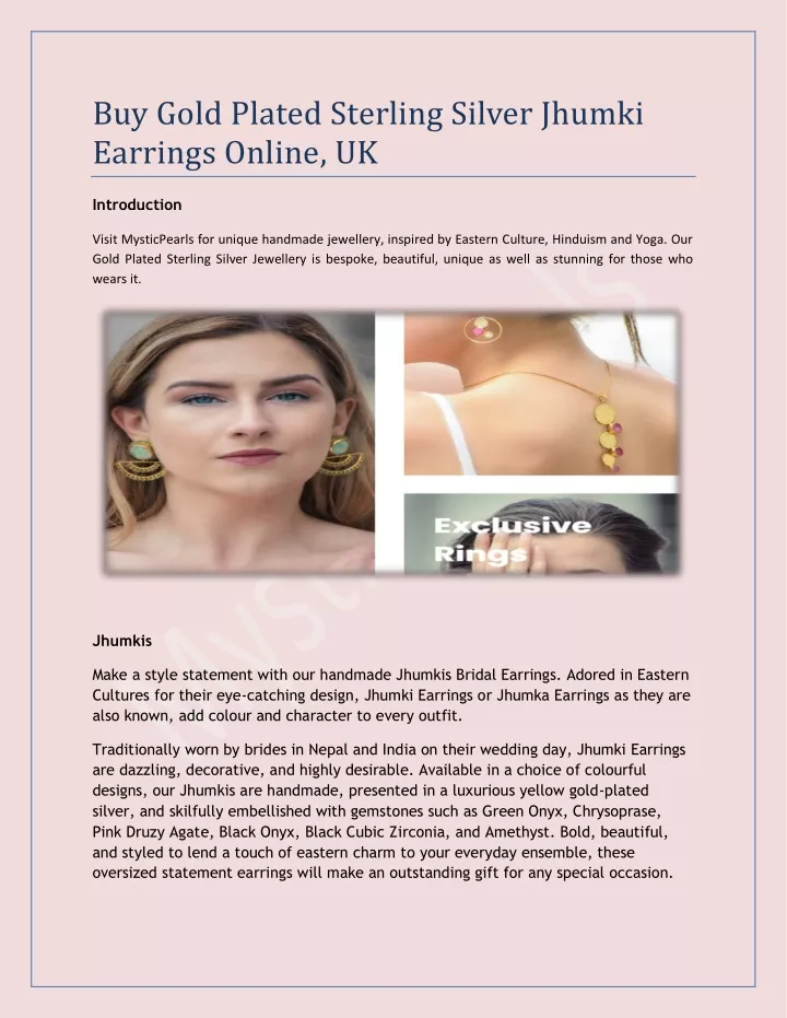 buy gold plated sterling silver jhumki earrings