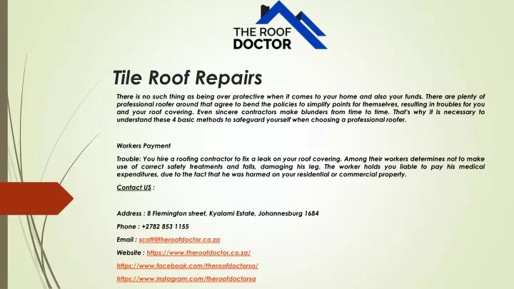 tile roof repairs