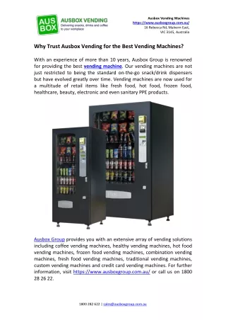 ausbox vending machines https www ausboxgroup