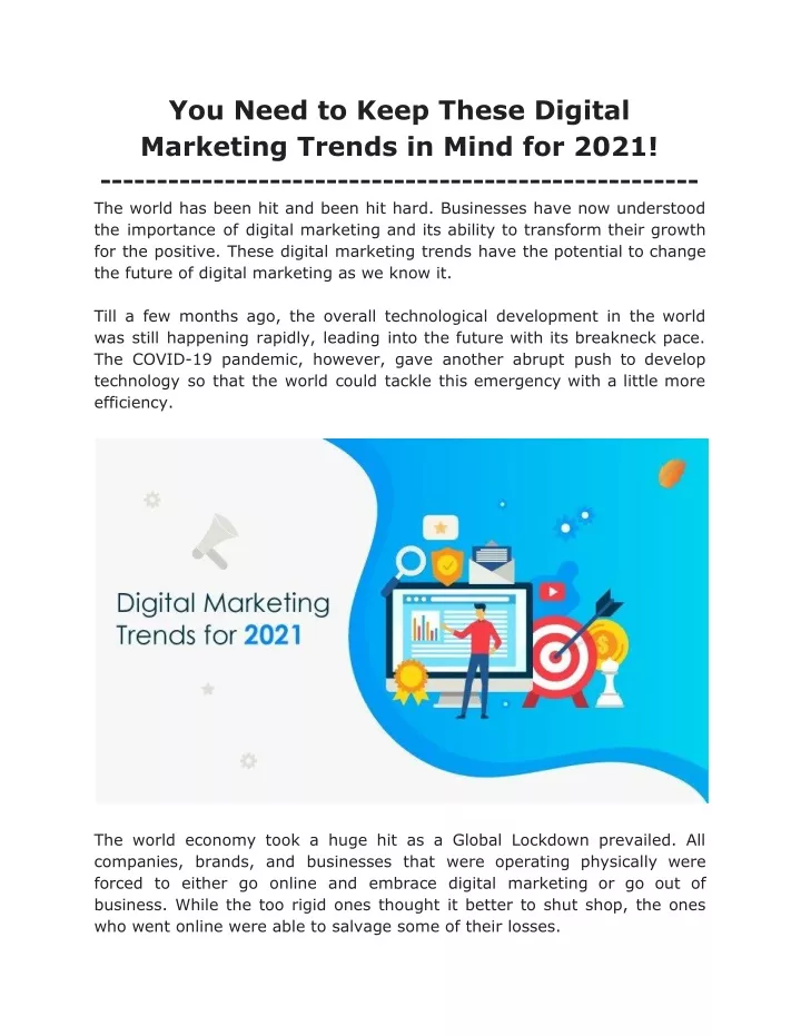 you need to keep these digital marketing trends