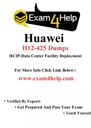 Pass Your Huawei H12-425 Assessment Easy! - Exam4help.com