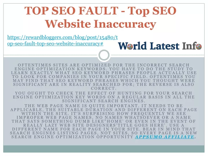 top seo fault top seo website inaccuracy