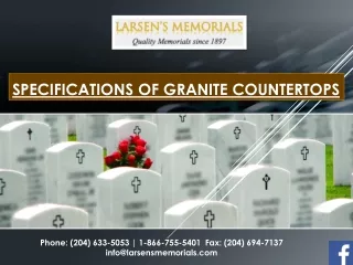 Specifications of Granite Countertops