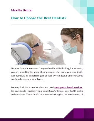 How to Choose the Best Dentist?