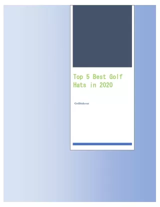 Top 5 Best Golf Hats in 2020