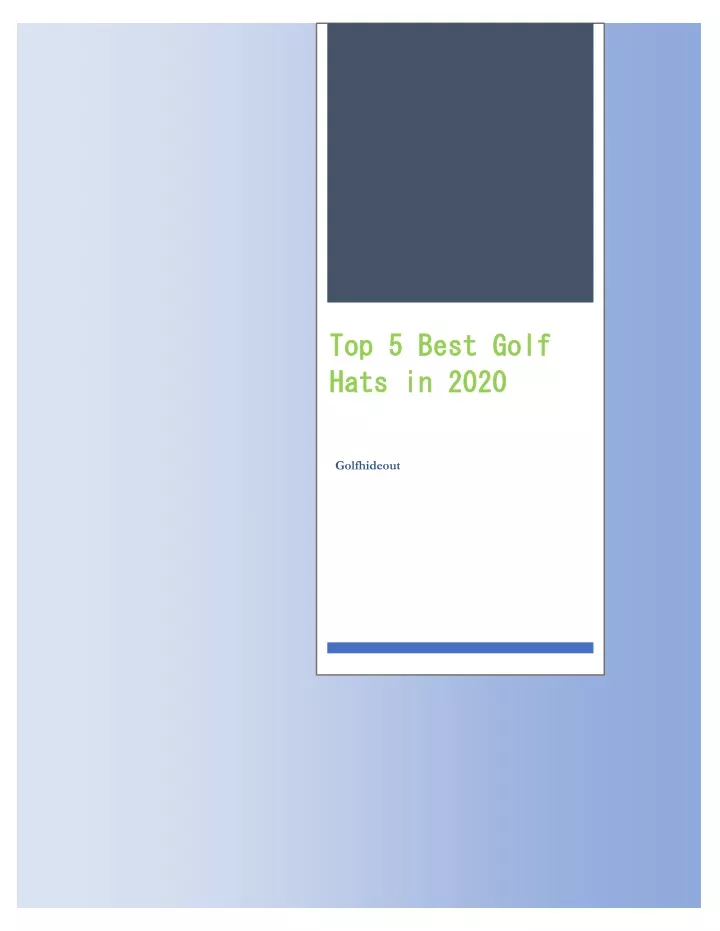 PPT - Top 5 Best Golf Hats in 2020 PowerPoint Presentation, free ...