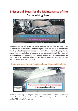 5 essential steps for the maintenance