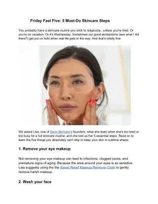 friday fast five 5 must do skincare steps