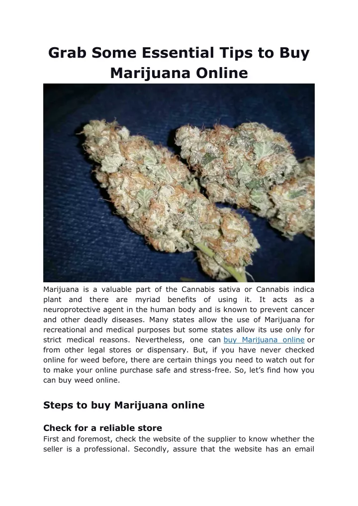 grab some essential tips to buy marijuana online