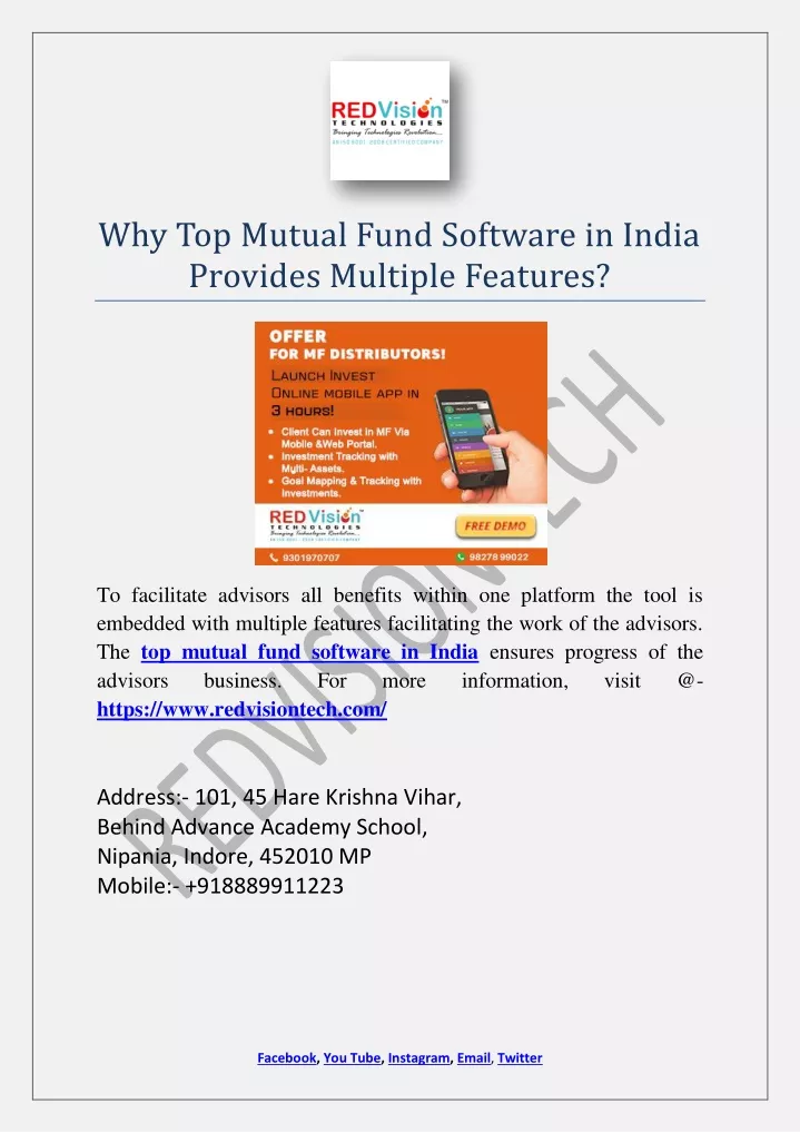 why top mutual fund software in india provides