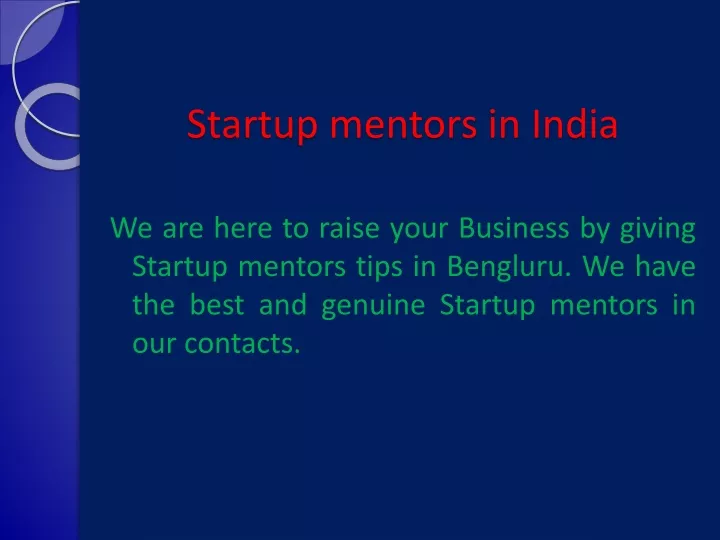 startup mentors in india