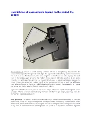 used iphone uk assessments depend on the period