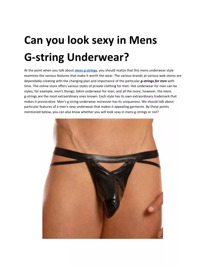 can you look sexy in mens g string underwear