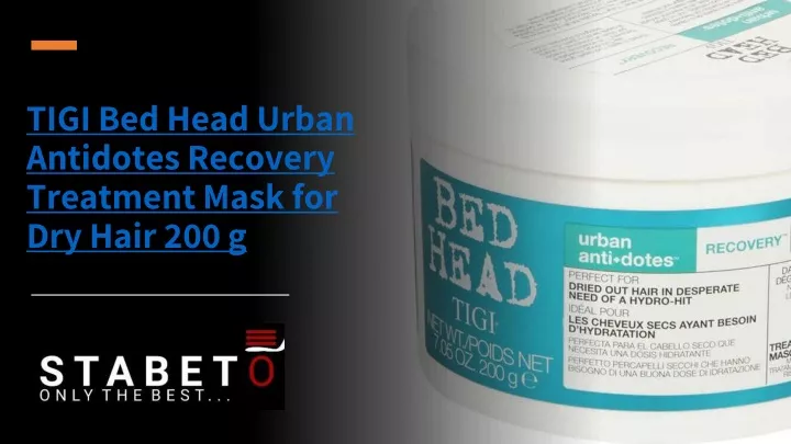 tigi bed head urban antidotes recovery treatment mask for dry hair 200 g