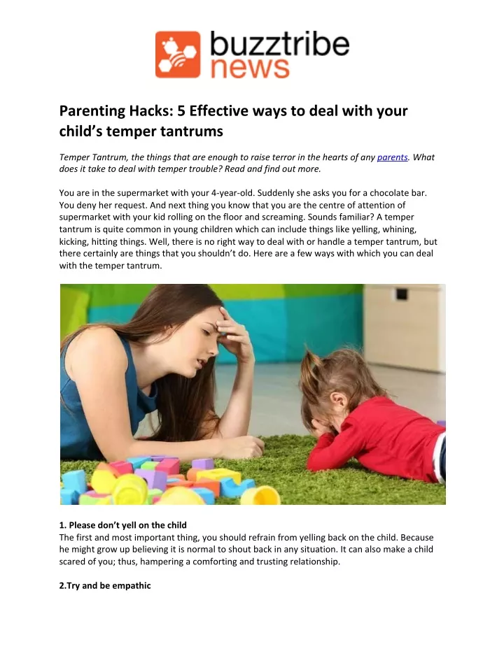 parenting hacks 5 effective ways to deal with