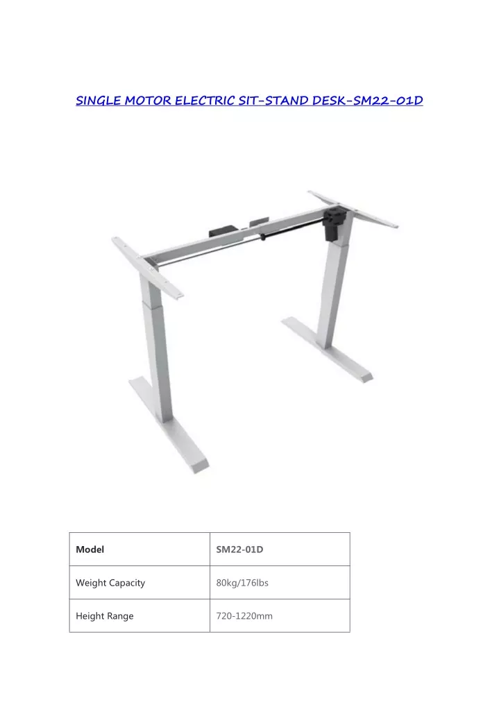single motor electric sit stand desk sm22 01d