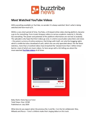 most watched youtube videos with everything