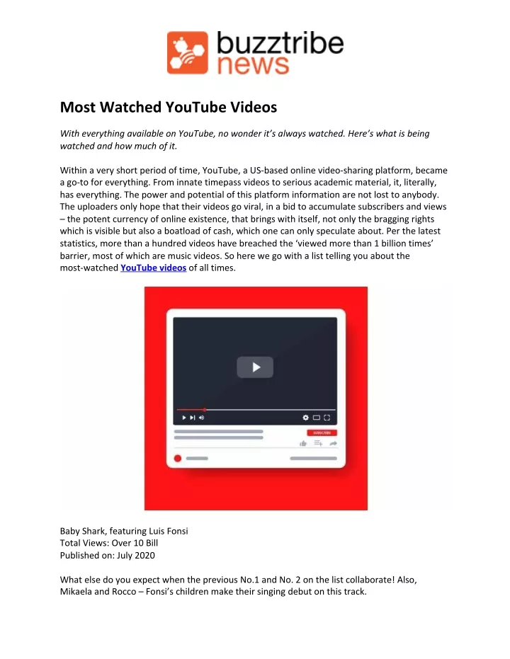 most watched youtube videos with everything