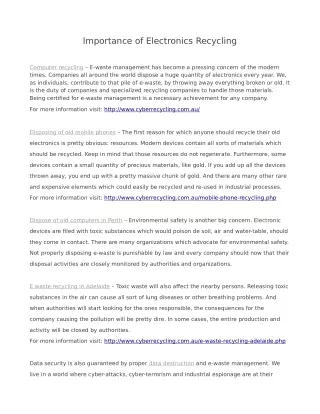 importance of electronics recycling