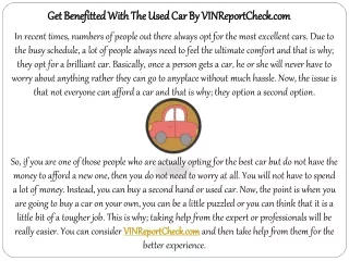 get benefitted with the used