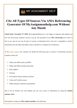 cite all types of sources via ama referencing