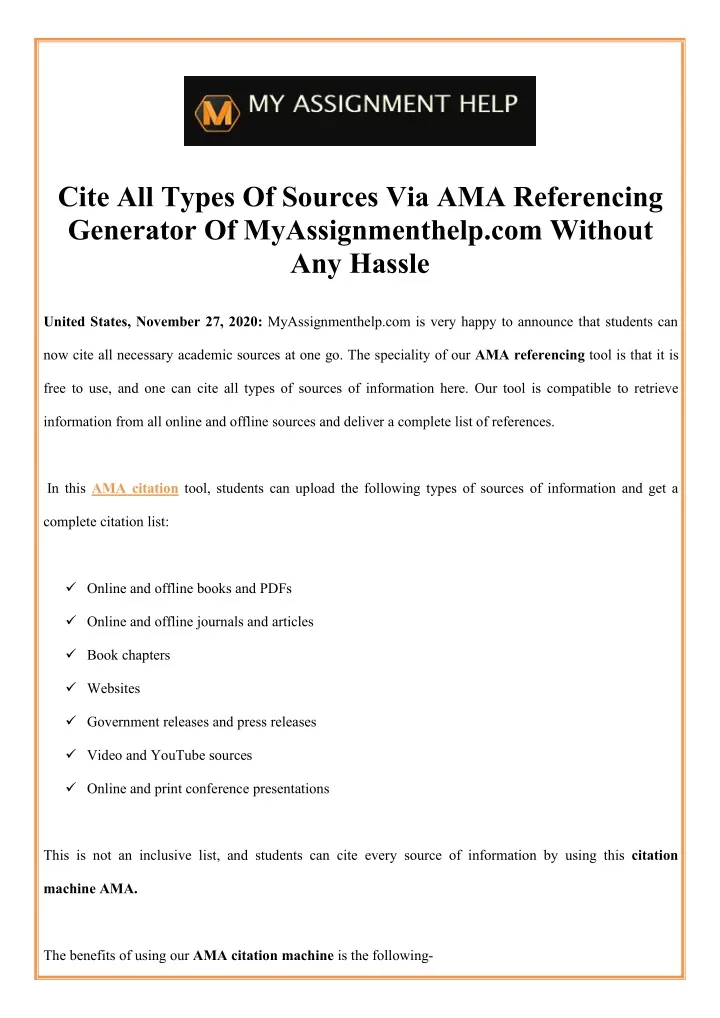 cite all types of sources via ama referencing