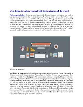 web design in lahore connect with the fascination