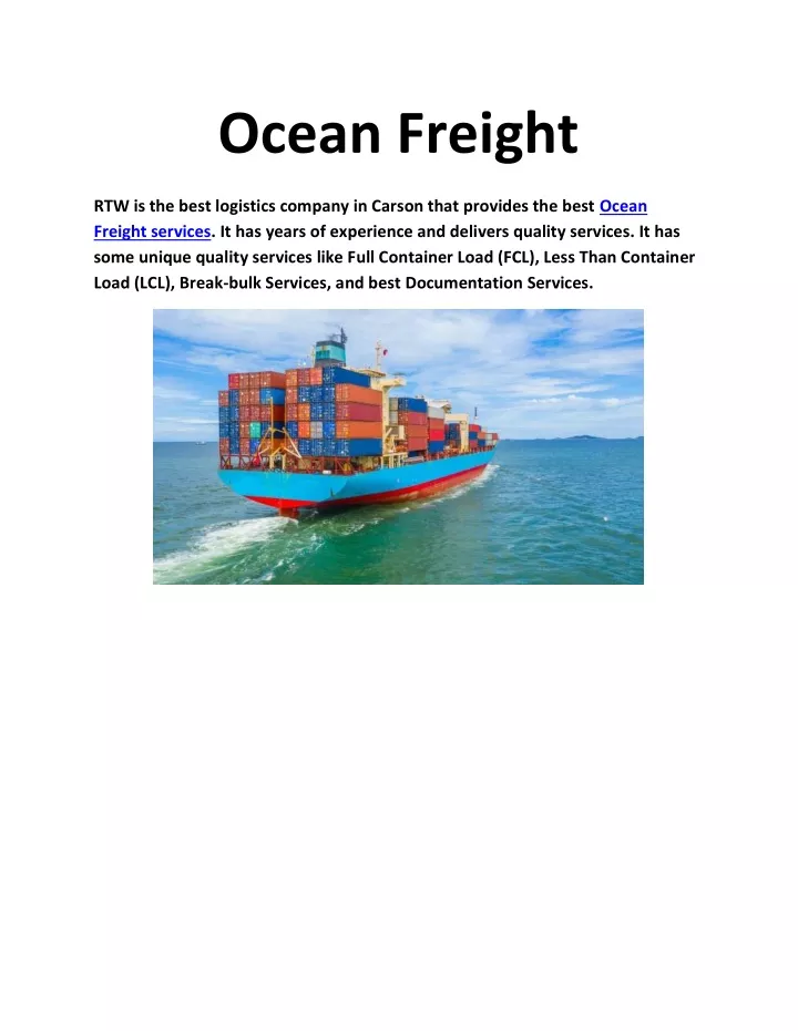 ocean freight