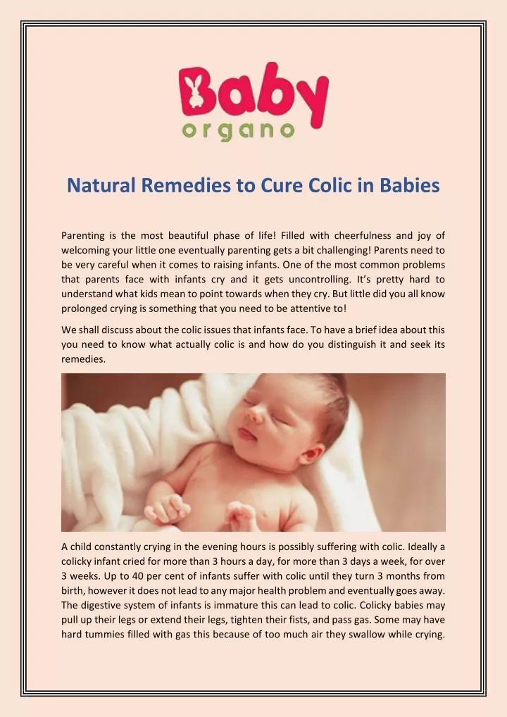natural remedies to cure colic in babies
