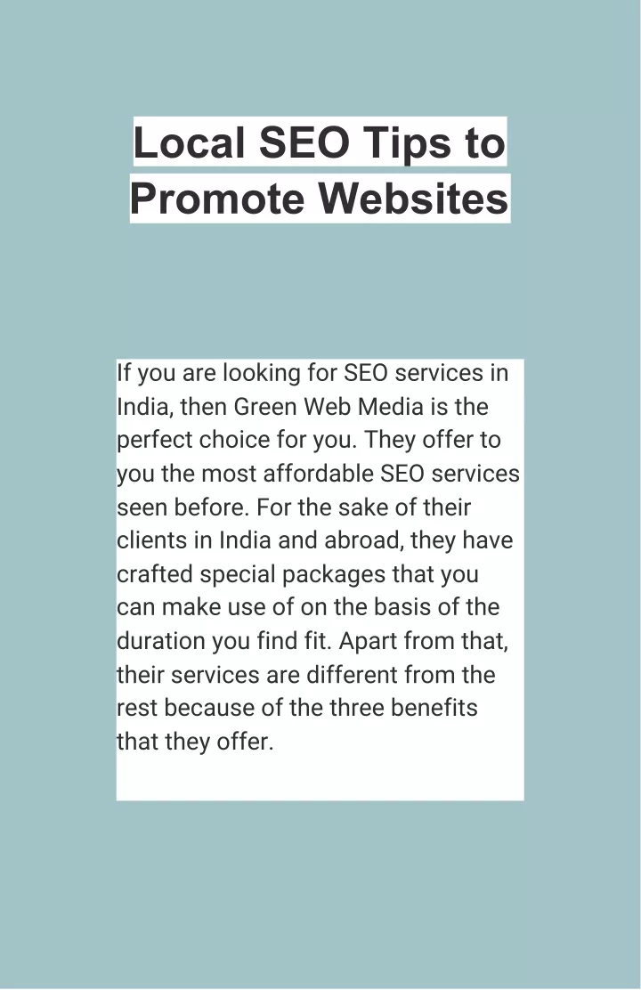 local seo tips to promote websites