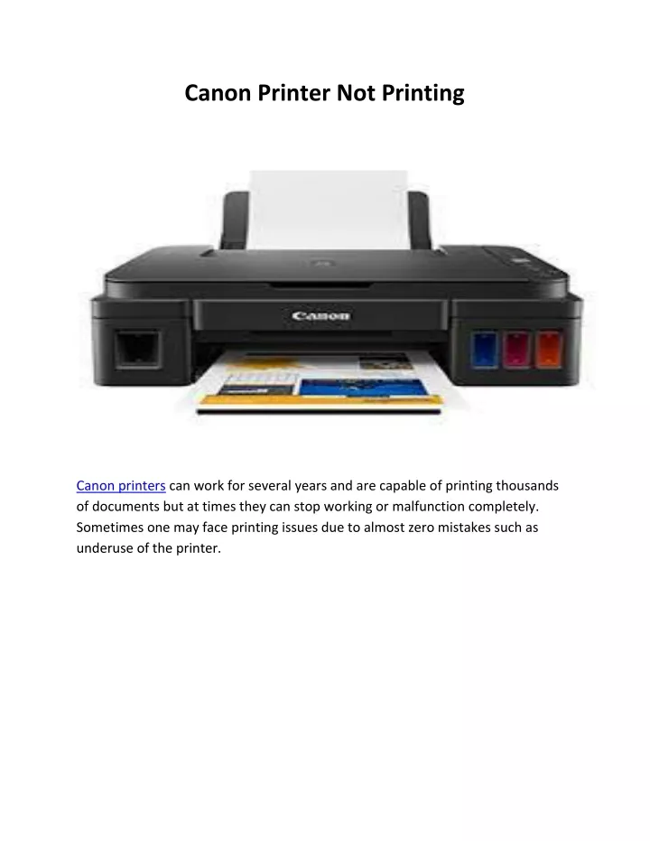 canon printer not printing