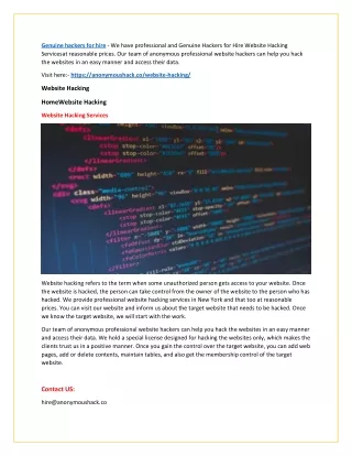 genuine hackers for hire we have professional
