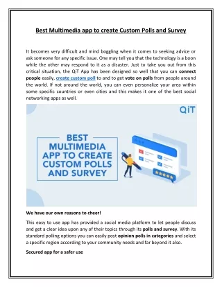 Best multimedia app to create custom polls and survey