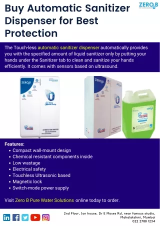 buy automatic sanitizer dispenser for best